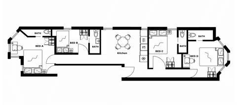 Photo of "#1895-B: Twin Bedroom B w/ Private Bathroom" home