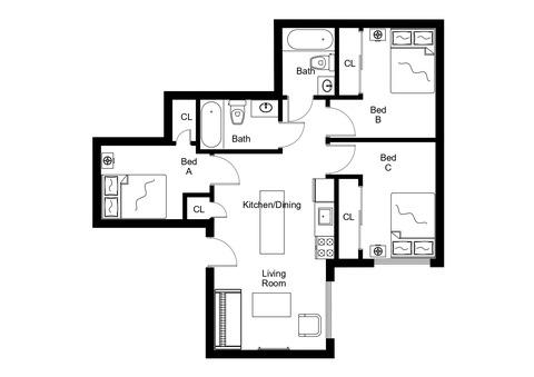 Photo of "#1915-C: Full Bedroom C" home