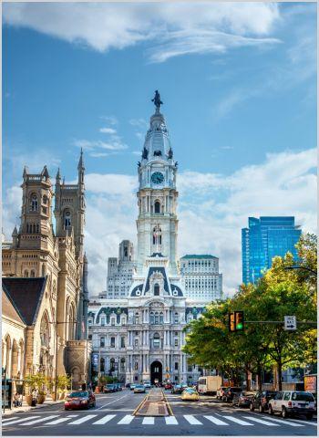 Background image of Philadelphia city